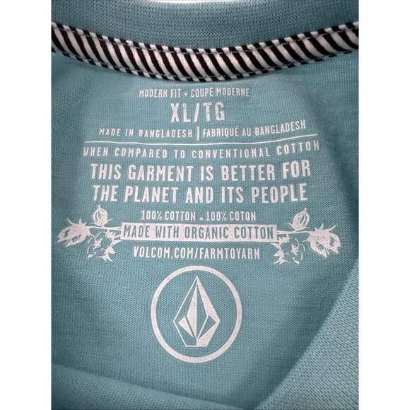 Volcom T Shirt Youth Boys XL Teal Skater Logo Surf Casual Graphic Summer Tee NEW - Picture 4 of 10